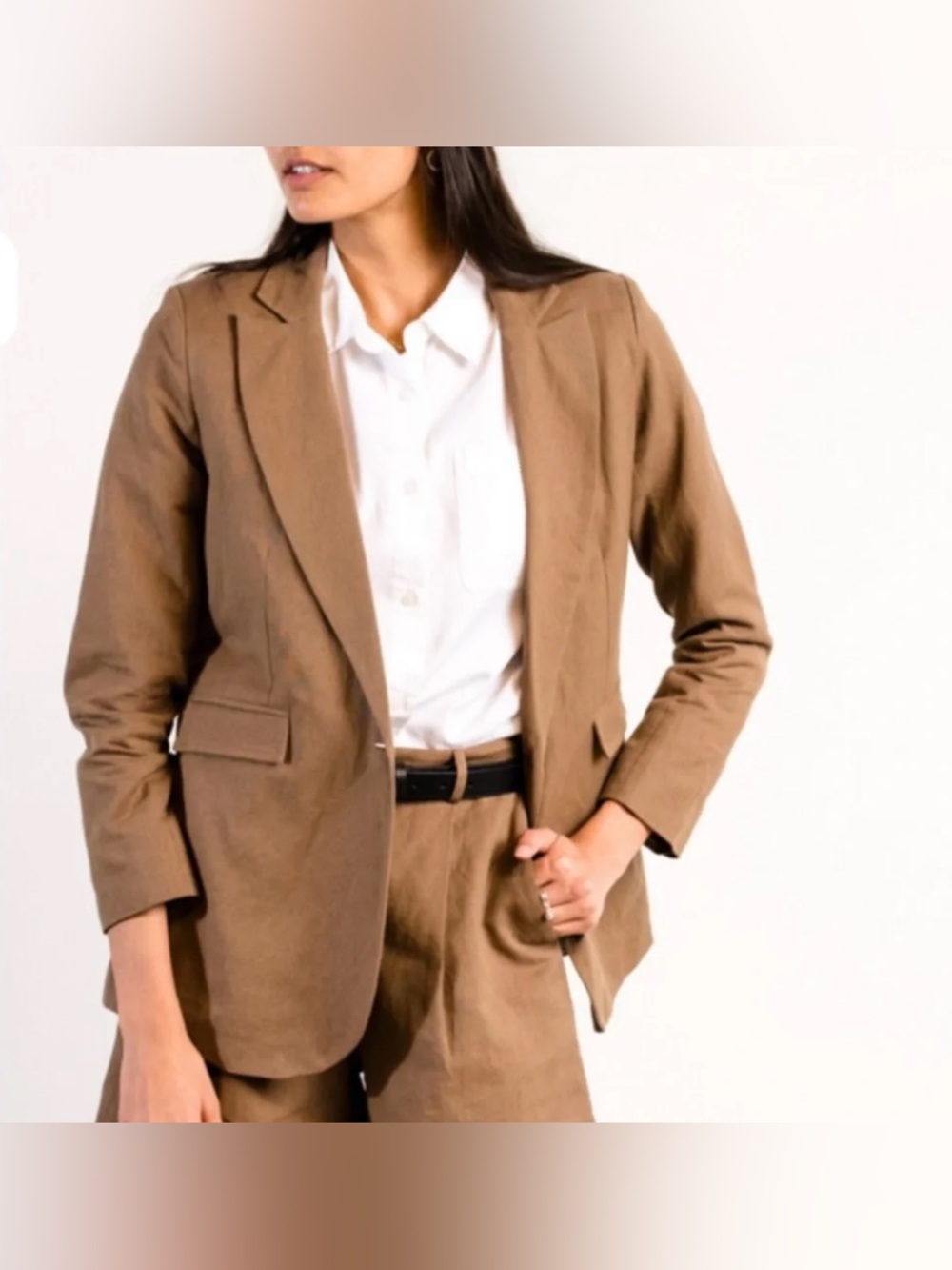 ABLE | NWT Heather Linen Blazer in Brown